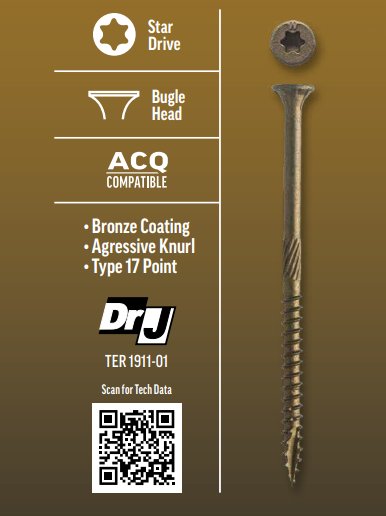 14X5" BRONZE SCREW 25 CT